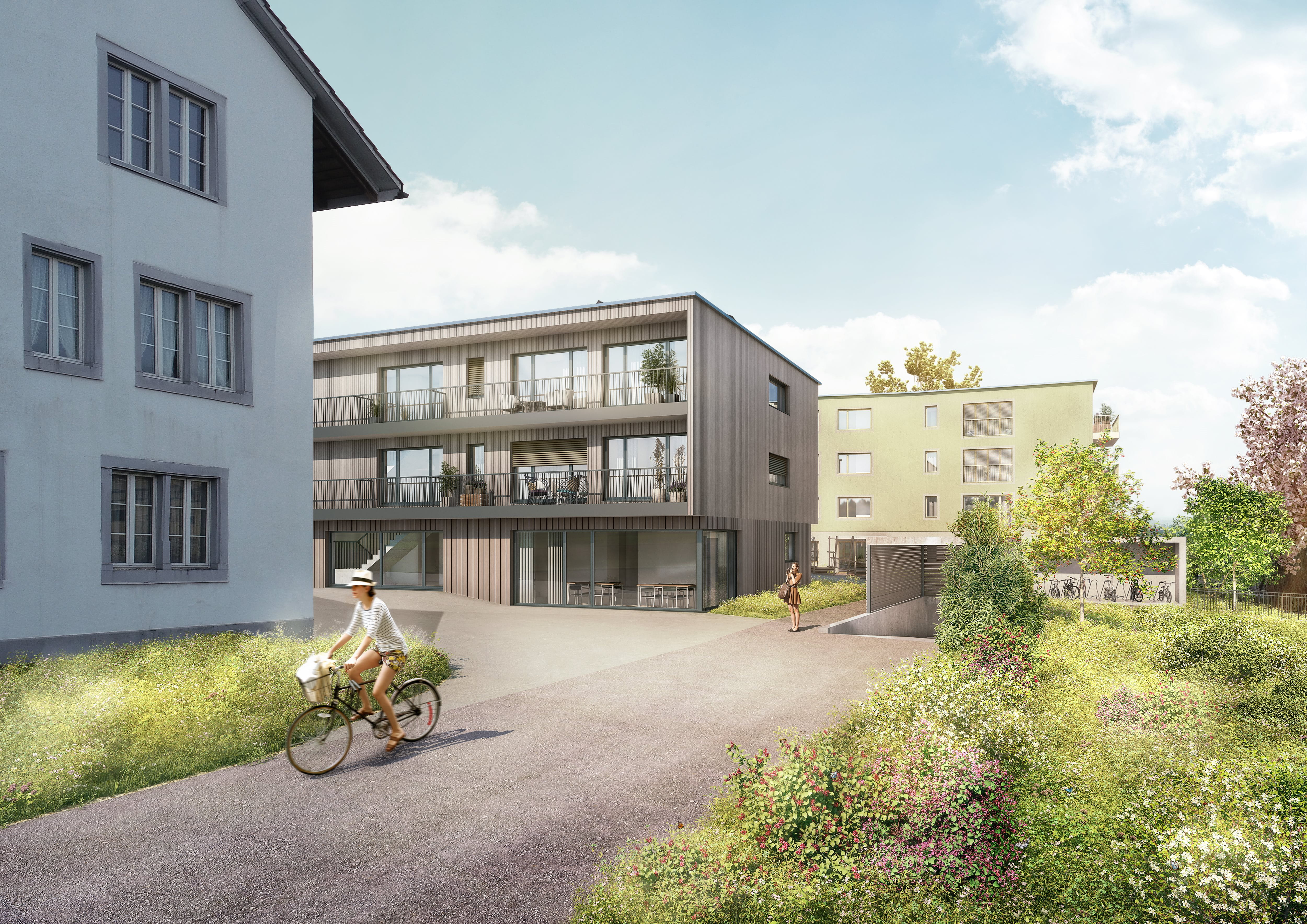 Wetzikon / In Wetzikon (ZH) investierten wir CHF 26 Millionen in drei Mehrfamilienhäuser mit 32 Wohnungen und geplantem Bezug im Oktober 2021. Betreiber: Wohnbaugenossenschaft DOMUM