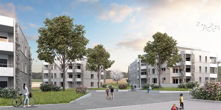 Winterthur / In Winterthur (ZH) investierten wir CHF 44 Millionen in drei Mehrfamilienhäuser mit 50 Wohnungen und geplantem Bezug im Dezember 2023. Betreiber: Wohnbaugenossenschaft DOMUM