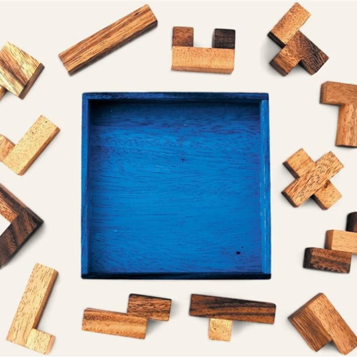 Puzzle de blocs de construction en bois