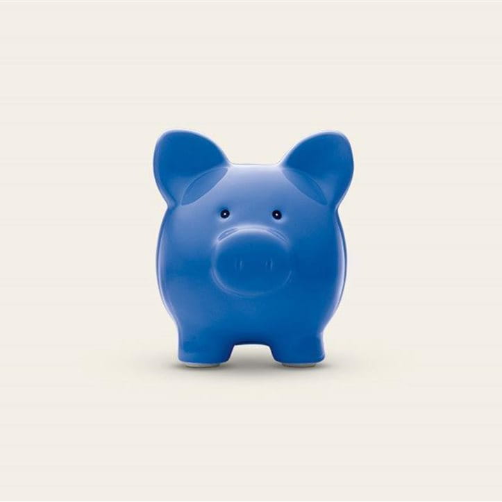 Blue piggy bank
